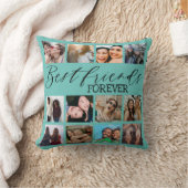 友モダン最高の人ティール(緑がかった色)写真コラージュ クッション (ブランケット)