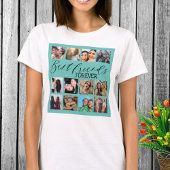 友モダン最高の人ティール（緑がかった色）写真コラージュ Tシャツ