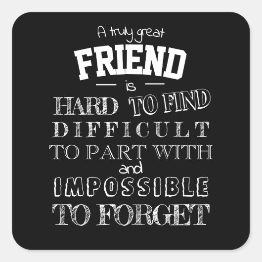 友人ありがとう感謝ギフトスクリプトbff スクエアシール (正面)