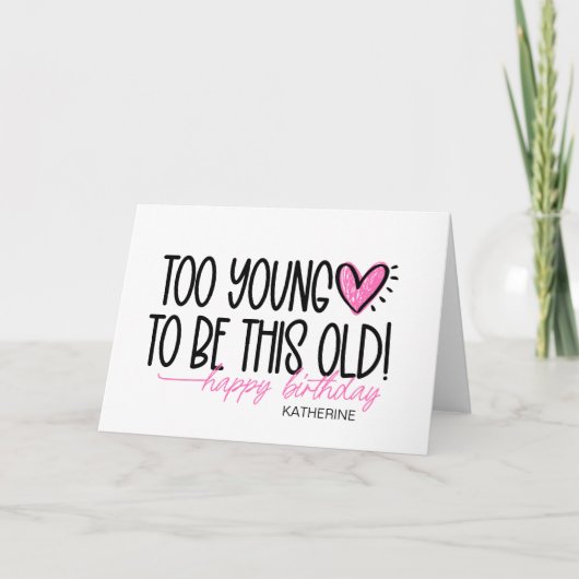 友人おもしろいの古いマイルストーン誕生日の取得 カード (正面)