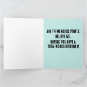 友人おもしろいファミリー用ドナルド・トランプ誕生日カード カード (内部)