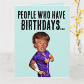 友人おもしろいファミリー用ドナルド・トランプ誕生日カード カード (黄色い花)