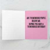 友人おもしろいファミリー用ドナルド・トランプ誕生日カード カード (内部)