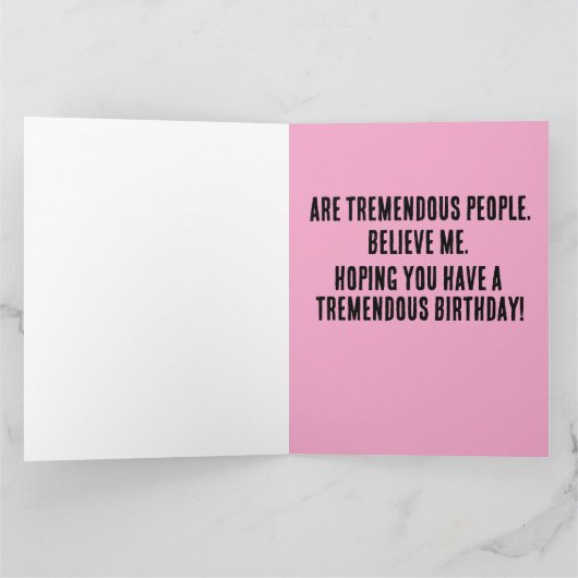 友人おもしろいファミリー用ドナルド・トランプ誕生日カード カード (内部)