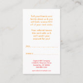 友人および家族のrainbowBurstの紹介プログラム 紹介カード (裏面)