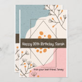 友人からの最高のハッピーバースデー（パーソナライズ） 招待状 (正面/裏面)