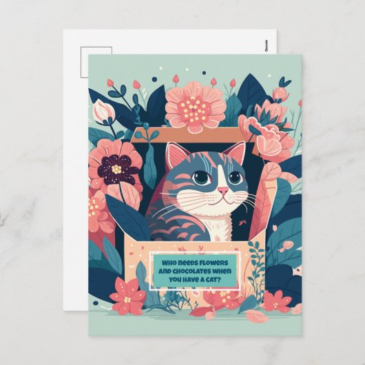 友人からの猫好きの挨拶 シーズンポストカード (正面/裏面)