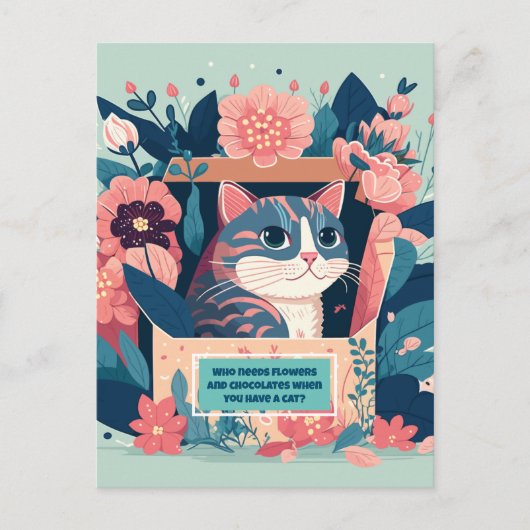 友人からの猫好きの挨拶 シーズンポストカード (正面)
