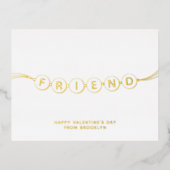 友人かわいい友情ブレスレットバレンタインデー 箔シーズンポストカード (正面)