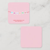 友人かわいい友情ブレスレットピンクバレンタイン エンクロージャーカード (正面/裏面)