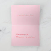 友人かわいい友情ブレスレットピンクバレンタイン 招待状 (内部)