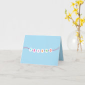 友人かわいい友情ブレスレットブルーバレンタイン カード (黄色い花)