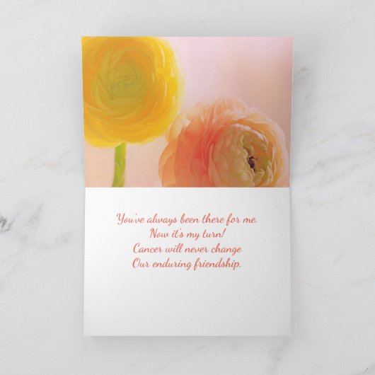 友人がん支持花 カード (内部)