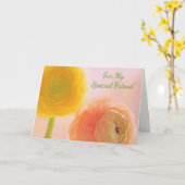 友人がん支持花 カード (黄色い花)