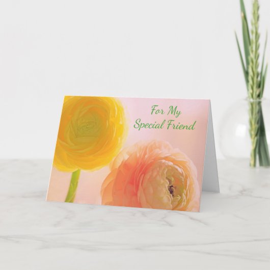 友人がん支持花 カード (正面)