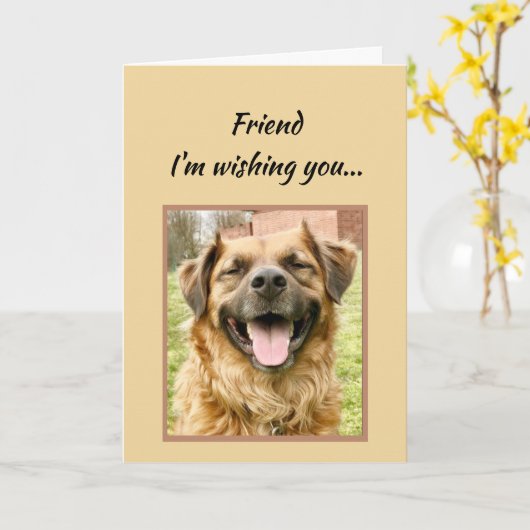 友人が一番幸せな誕生日を祈る カード (黄色い花)