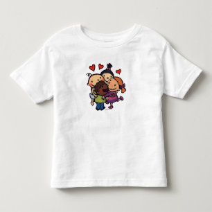 友人が付いているレスリーPatricelliのグループの抱擁 トドラーTシャツ