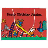 友人が付いている運動場のMaisy ラージペーパーバッグ (裏面)