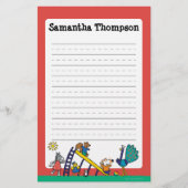 友人が付いている運動場のMaisy 便箋 (正面)