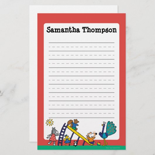 友人が付いている運動場のMaisy 便箋 (正面/裏面)