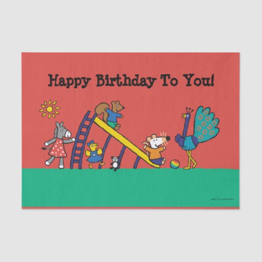 友人が付いている運動場のMaisy 薄葉紙 (正面)