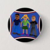 友人が手を握っている –  缶バッジ (正面)