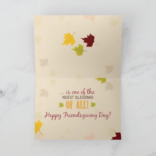 友人たちへの親しみやすい葉贈り物 カード (内部)