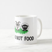 友人ではない食べ物、ギフトのためのビーガンベジタリアン コーヒーマグカップ (正面右)
