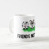 友人ではない食べ物、ギフトのためのビーガンベジタリアン コーヒーマグカップ (正面左)