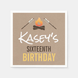 友人とのS'moreおもしろいBonfireバースデーパーティー スタンダードカクテルナプキン
