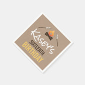 友人とのS'moreおもしろいBonfireバースデーパーティー スタンダードカクテルナプキン (角)