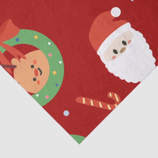 友人とキャンディーキャンを持つクリスマスサンタ 薄葉紙 (詳細)