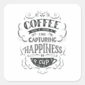 友人とコーヒーを飲む スクエアシール (正面)