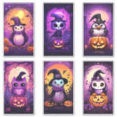 友人とハロウィンパープルエモペンギン シール (正面)