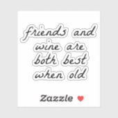 友人とワインのカスタムカットのビニールのシール シール (シート)