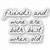 友人とワインのカスタムカットのビニールのシール シール (正面)