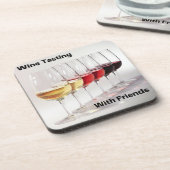 友人とワインを試飲する コースター (左側)