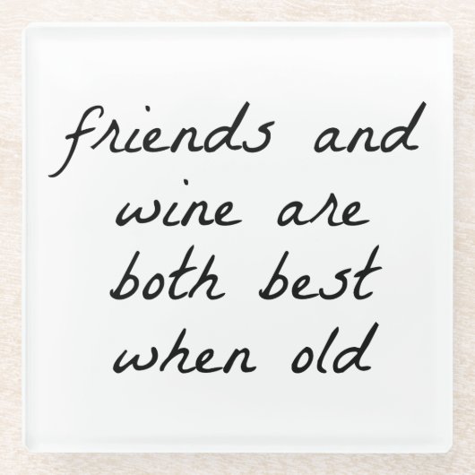 友人とワイングラスのコースター ガラスコースター (正面)