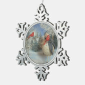 友人と冷えること スノーフレークピューターオーナメント (右)