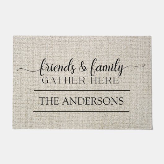 友人と家族が集まるパーソナライズされた ドアマット (正面)