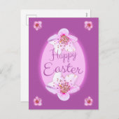 友人と家族のためのハッピーイースターグリーティングカード シーズンポストカード (正面/裏面)