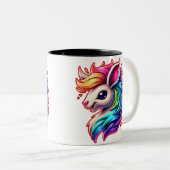 友人と家族のための美しい贈り物2枚の写真 ツートーンマグカップ (正面右)