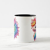 友人と家族のための美しい贈り物2枚の写真 ツートーンマグカップ (中央)