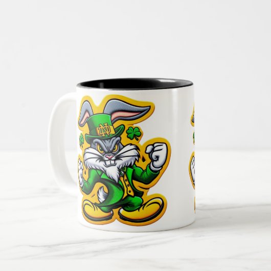 友人と家族のための2つの写真の贈り物 ツートーンマグカップ (正面左)