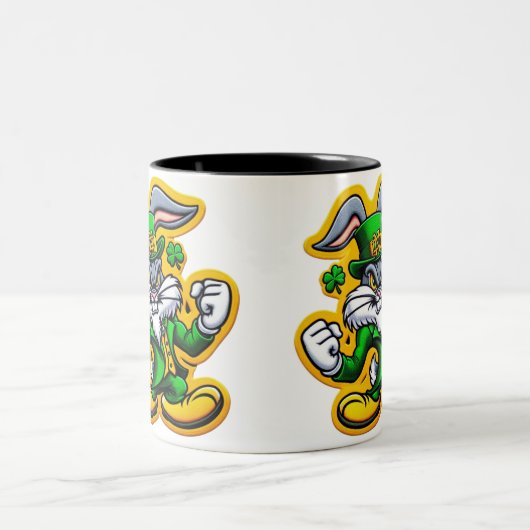 友人と家族のための2つの写真の贈り物 ツートーンマグカップ (中央)