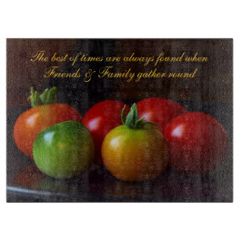 友人と家族の引用文とトマトのカッティングボード カッティングボード