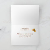 友人と家族は感謝祭の恵みである カード (内部)