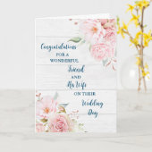 友人と彼の妻の結婚式の日おめでとう カード (黄色い花)