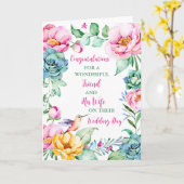 友人と彼の妻の結婚式の日おめでとう カード (黄色い花)