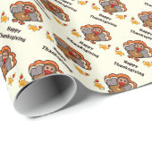 友人と感謝祭の七面鳥 ラッピングペーパー (ロールコーナー)